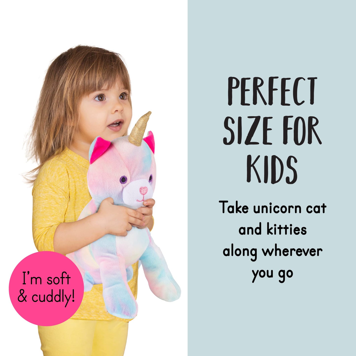 Stuffed Mommy Kitty Unicorn With 3 Kittens In Her Tummy | Plush Unicorn Cat | Unicorn Stuffed Animals | Stuffed Animal Family |