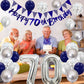 70Th Birthday Decorations For Men, Navy Blue Silver 70Th Birthday Balloons With Blue Happy 70Th Birthday Banner 70 Birthday Cake