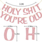 Holy Shit You'Re Old Banner Rose Gold Glitter For 30Th 40Th 50H 60Th 70Th 80Th 90Th Funny Birthday Banner Sign Bunting Party Decor Photo Booth Props (Rose Gold)