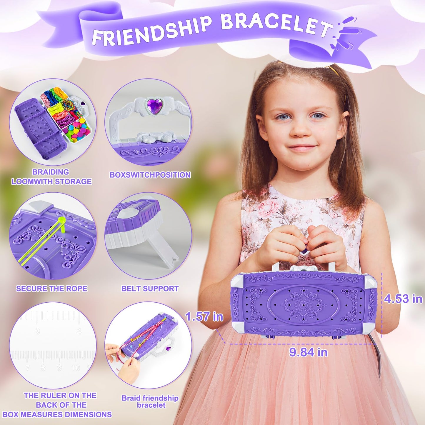 TQRAZ Friendship Bracelet Making Kit, DIY Arts and Crafts Toys for Girls, Jewelry String Maker Kit, Birthday Gifts Ideas for Gir