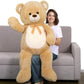 Tezituor 4.3 Feet Giant Teddy Bear Stuffed Animals, Large Teddy Bear 52 Inches With White Belly, Hug Big Plush Teddy Bear Valentines Day Gift For Girlfriend Kids, Light Brown