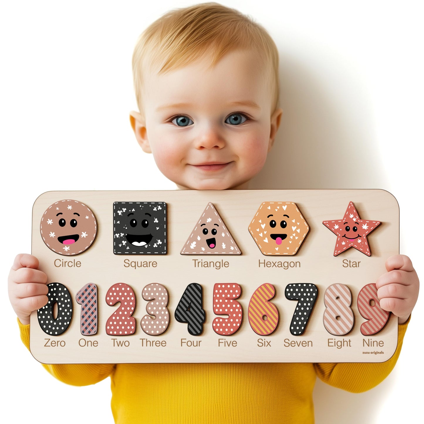 Zuzu Puzzle Wooden Puzzle for Toddler, Boy and Girl, Personalized Montessori Toy Puzzle, 12 Month Toy, Gifts for 0 1 2 3 Years O