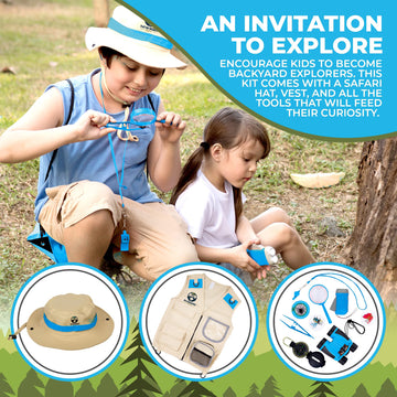 Kids Explorer Kit With Safari Vest & Hat For 3-7 Year Old Boys & Girls - Safari Costume Kids, Zoo Keeper, Paleontologist, Bug Ki