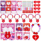 48 Pack Christian Valentines Crafts Gift, 24 Religious Valentine Cards, 24 Set Heart Beaded Bracelets with God's Love for Sunday