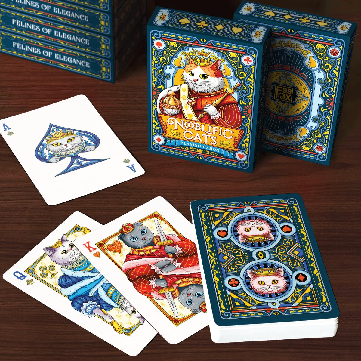 99Fox Noblific Cats Playing Cards For Adults Teens Friends Family Animal Lovers Gifts