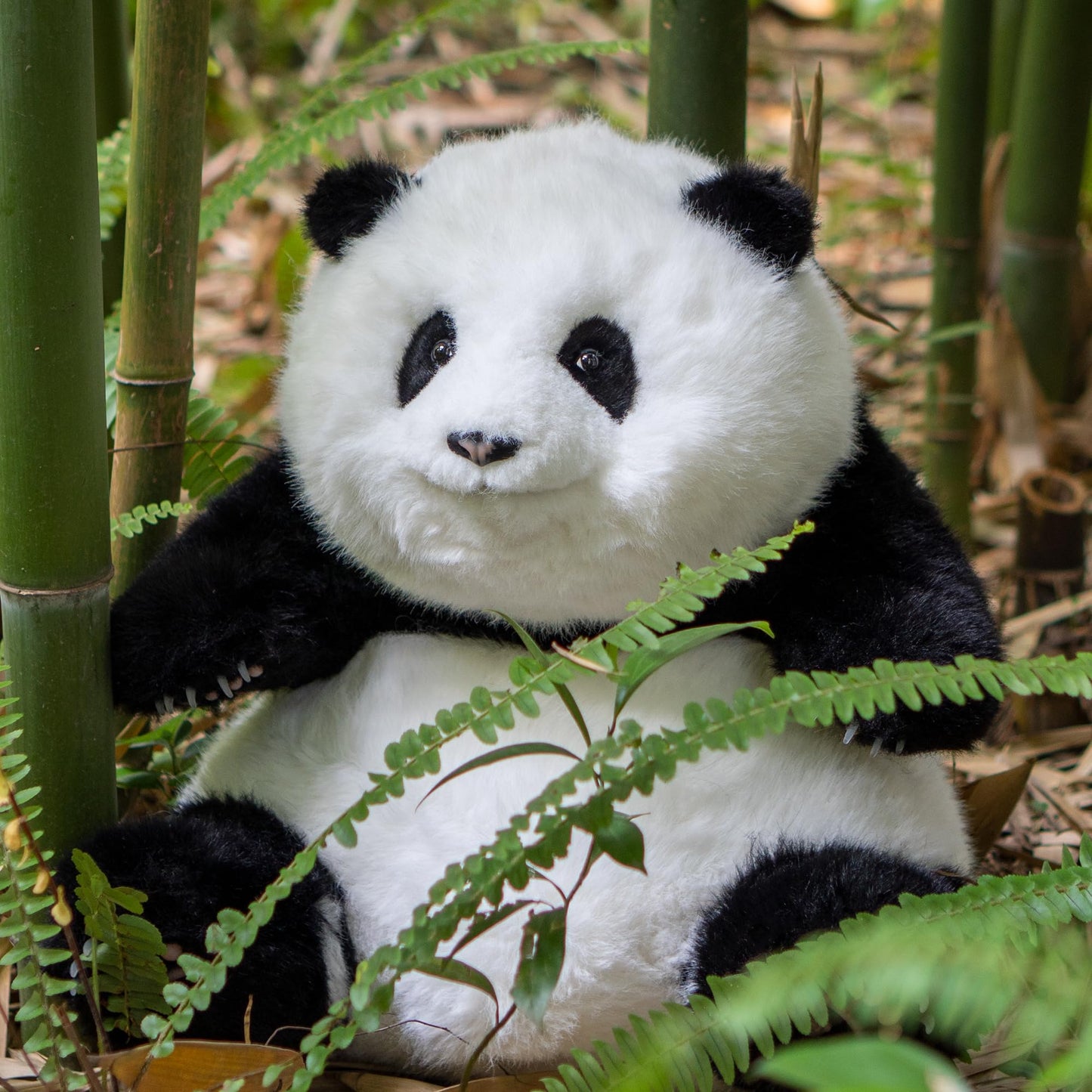 Chongker Panda Plush Stuffed Animal, 16.5" Handmade Lifelike Toy, 4.6lbs Black and White Giant Panda, Model ZuoPanda04-WS