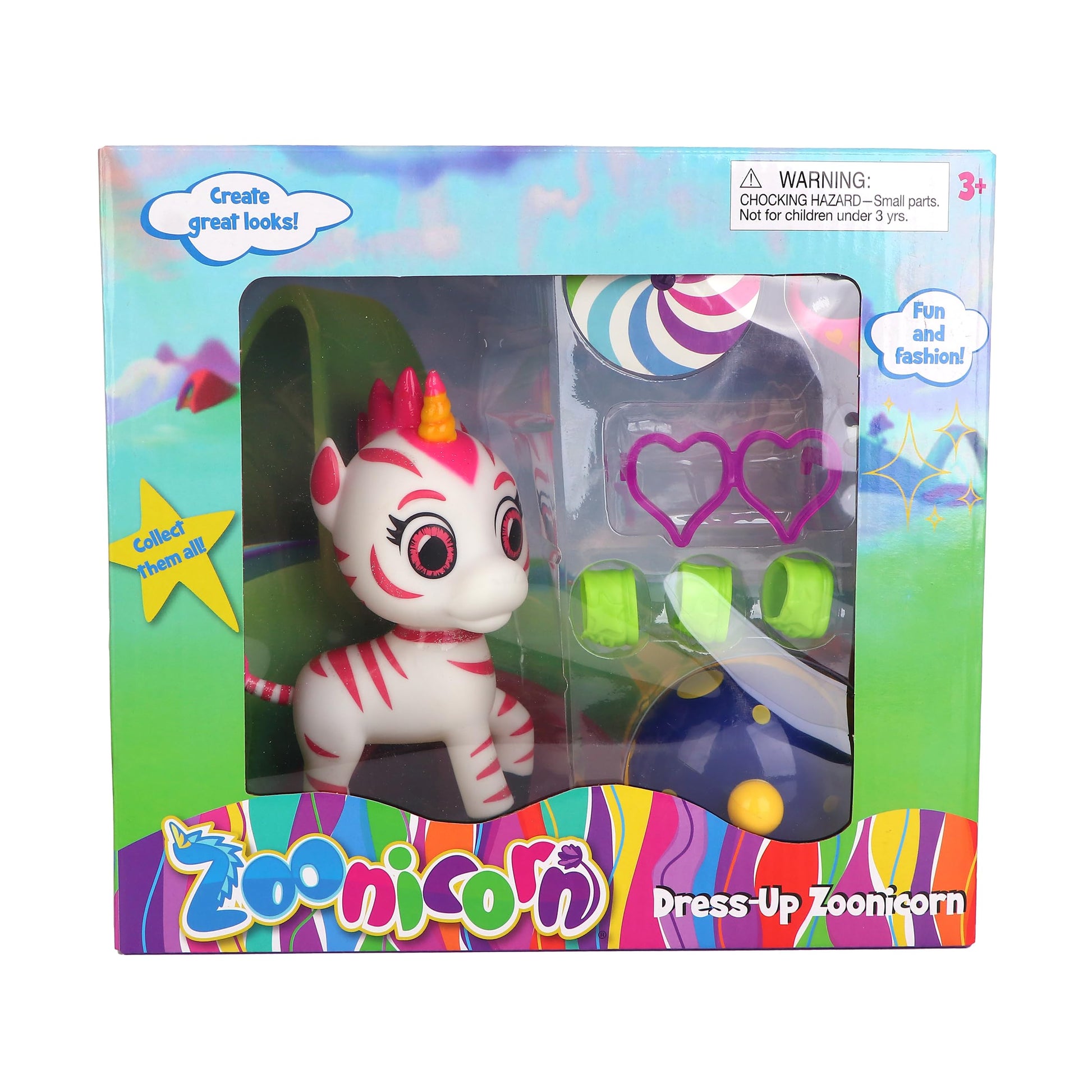 Dress-Up Zoonicorn - Pink Zoonicorn with Green Shoes - ALIEL
