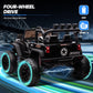 Hikiddo 24V 9Ah Ride on Toy for Big Kids, 4WD 2 Seater Ride on Car Truck with Remote Control, 4x200W Motor - Black