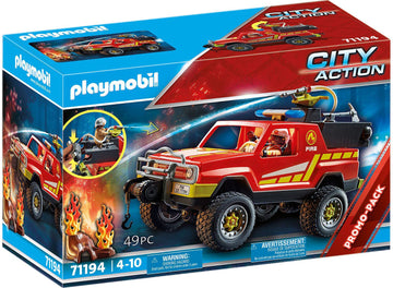Playmobil Fire Rescue Truck - Multicolor, Plastic, Model 71194, One Size