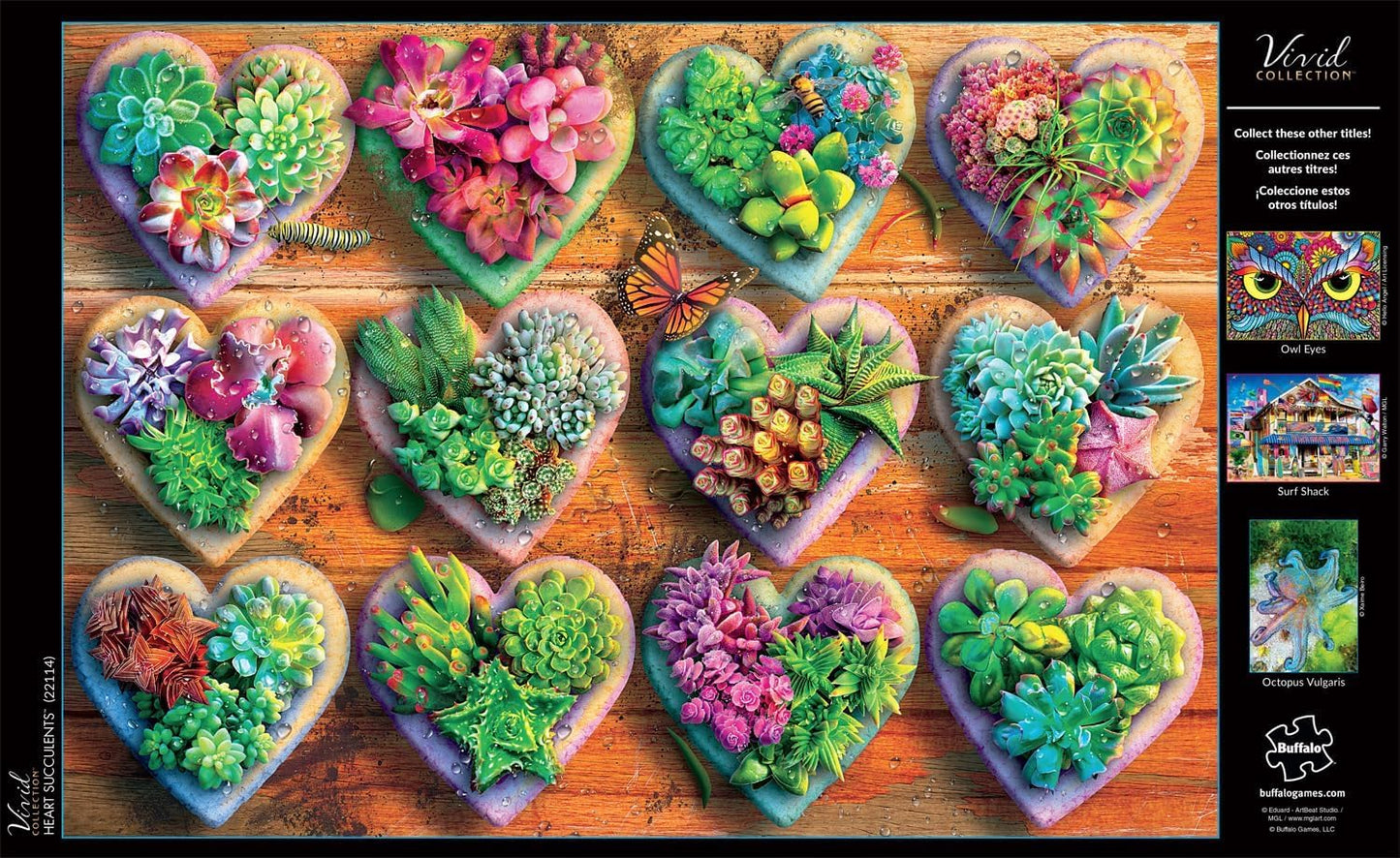 Buffalo Games - Eduard - Heart Succulents - 300 Piece Jigsaw Puzzle For Adults -Challenging Puzzle Perfect For Game Nights - Fin