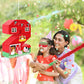 Hungdao Farm Birthday Piñata - Number 2, Red Cardboard Piñata with Blindfold, Bat & Confetti for Boys & Girls Party Decorations