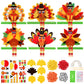 APUDWN 24 Sets Thanksgiving Turkey Craft Kits, DIY Thanksgiving Crafts, Felt Turkey Ornaments Decorations Art Sets Foam Stickers