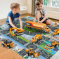 Niplooow Construction Toys For 3 4 5 6 Years Old Boys Girls Kids, Die Cast Metal Truck Toys W/Play Mat, Sand Toys Trucks Excavat