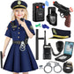 Loscola Police Costume For Girls Kids, Police Officer Costume For Girls, Halloween Costume Girls For 3-12, Cop Police Uniform