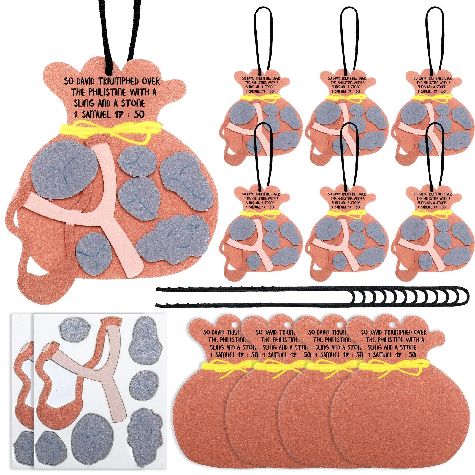SmoothNovelty 36 Pcs David and Goliath Ornament Craft Kit Sunday School Crafts for Fun Home Activities