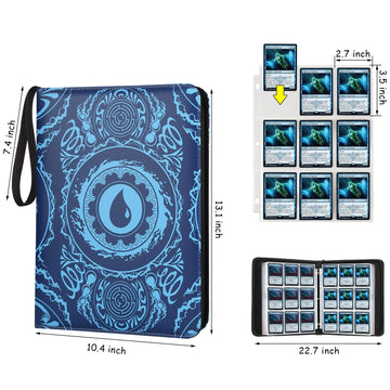 MTGPRO 9-Pocket Card Binder for MTG 720 Double Sided Pocket PU Trading Collection Binder enhanced Collector Card Album for MTG TCG Yugioh Game Cards(Blue)