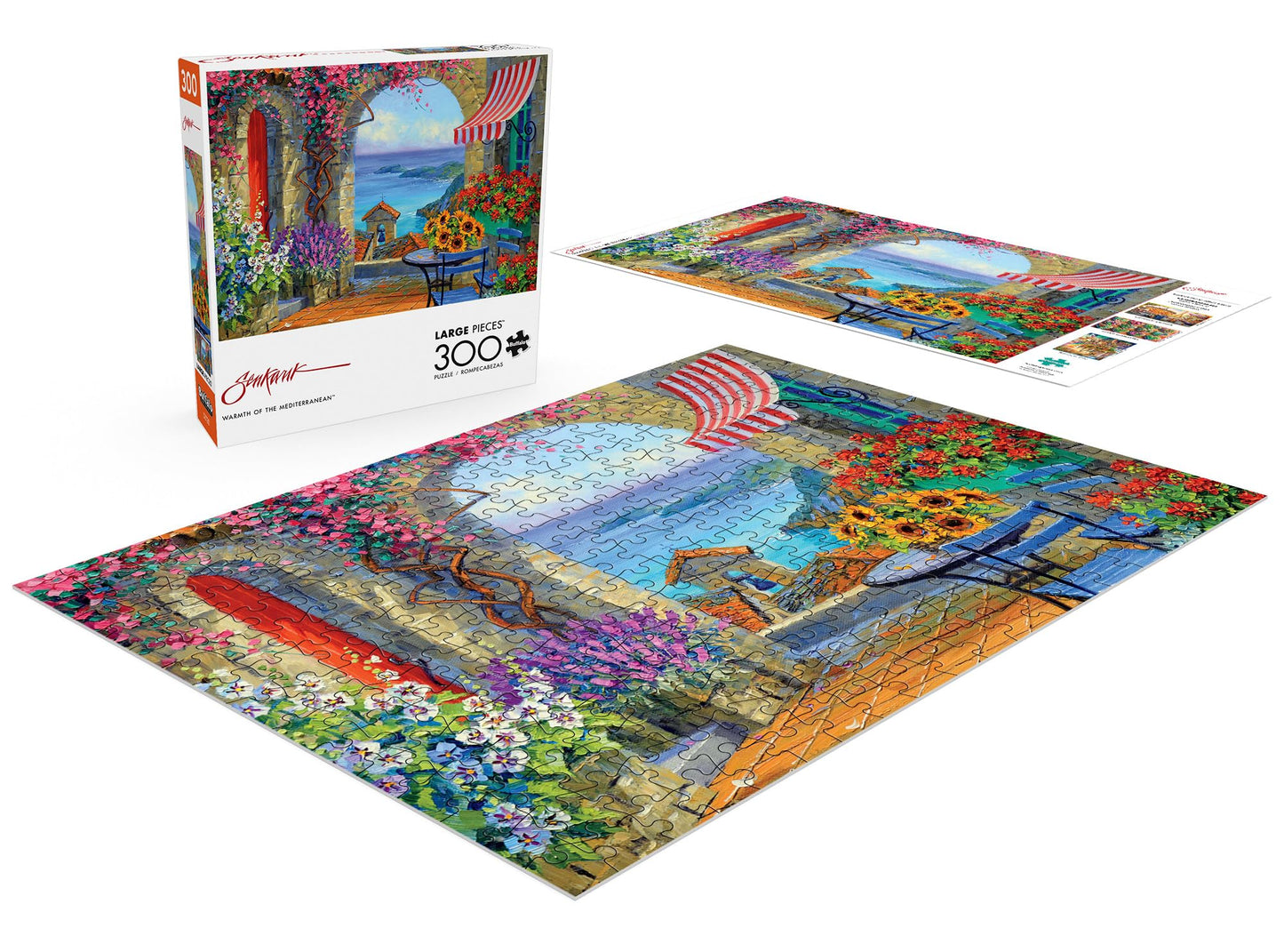 Buffalo Games 300 Piece Jigsaw Puzzle - Warmth of The Mediterranean, Large Size, Multicolor, Model 22121, Perfect for Game Nights