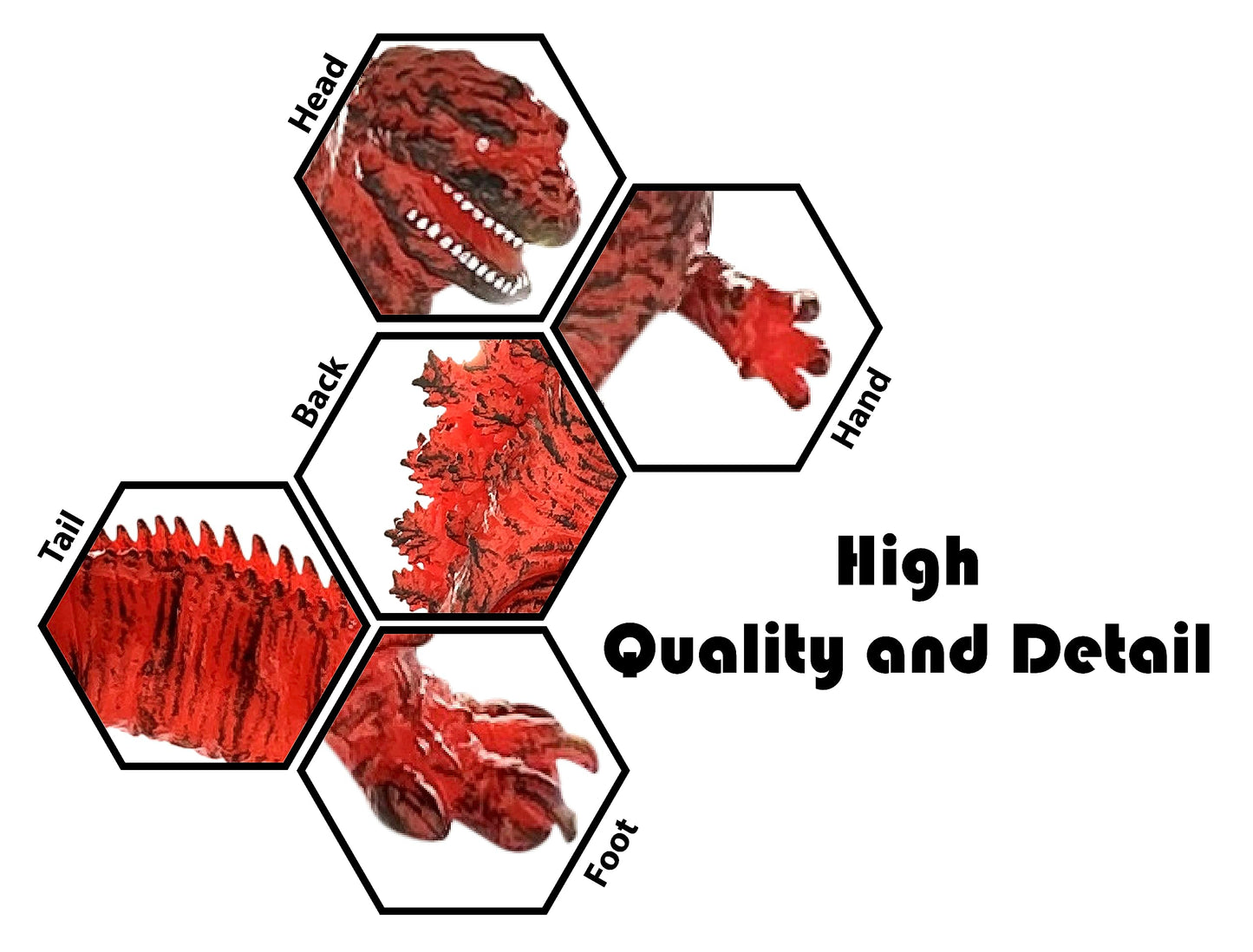 Twcare Legendary Shin Fire Godzilla, Flaming Movie Series Movable Joints Burning Action Figures Soft Vinyl, Carry Bag