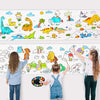 Dinosaur Coloring Books For Kids - Re-Stick Drawing Paper Roll For Kids, 118 * 15.74' Large Coloring Poster For Toddlers, Art Paper Crafts Coloring Tablecloth Ideal Gift For Class Home Birthday Party