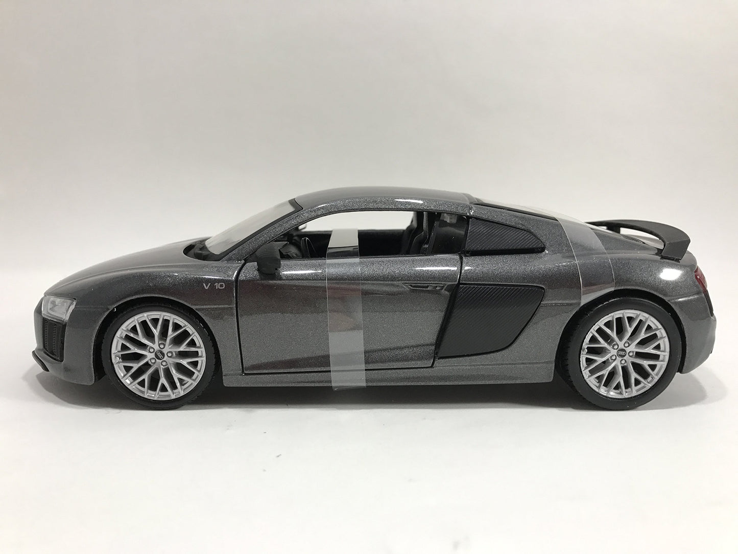 Maisto Audi R8 V10 Plus Model Car - 1:24 Scale - Metallic Grey - FBA_1634 - Metal Construction