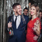 K.E.J. 2 Pack Black Foil Curtain Backdrop - Metallic Tinsel Fringe for Parties, Weddings, and Events