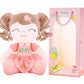 Gloveleya Personalized Curly Doll With Your Name - Cute Custom Orange Soft Plush Doll For Girls Plush Doll Customized Gifts
