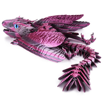 Guwewu Feathered Wyvern Dragon, 3D Printed Dragon, Articulated Dragon, Fidget Dragon, 3D Printed Toys, Desktop Pet (Stellarscale