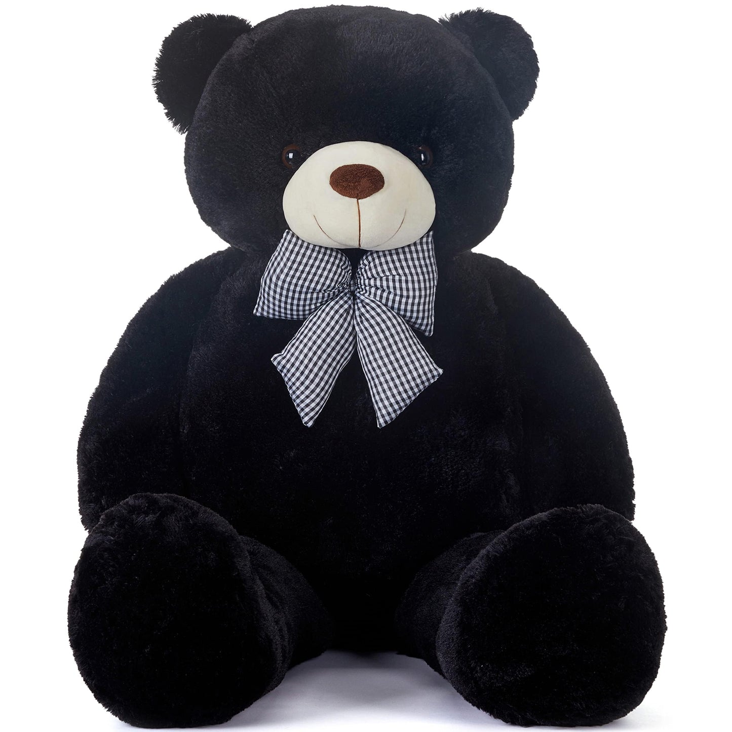 IKASA Giant Teddy Bear Plush Toy, 47" Black Jumbo Soft Stuffed Animal, Model 6636633, Perfect Gift for Kids and Girlfriends
