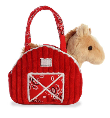 Aurora® Fashionable Fancy Pals™ Red Barn Horse Stuffed Animal - On-The-Go Companions - Stylish Accessories - Red 7 Inches
