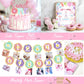 Hombae Sweet One Birthday Party Decorations - 128 PCs Donut Themed Birthday Party Supplies with Sweet One Backdrop, Donut Foil B