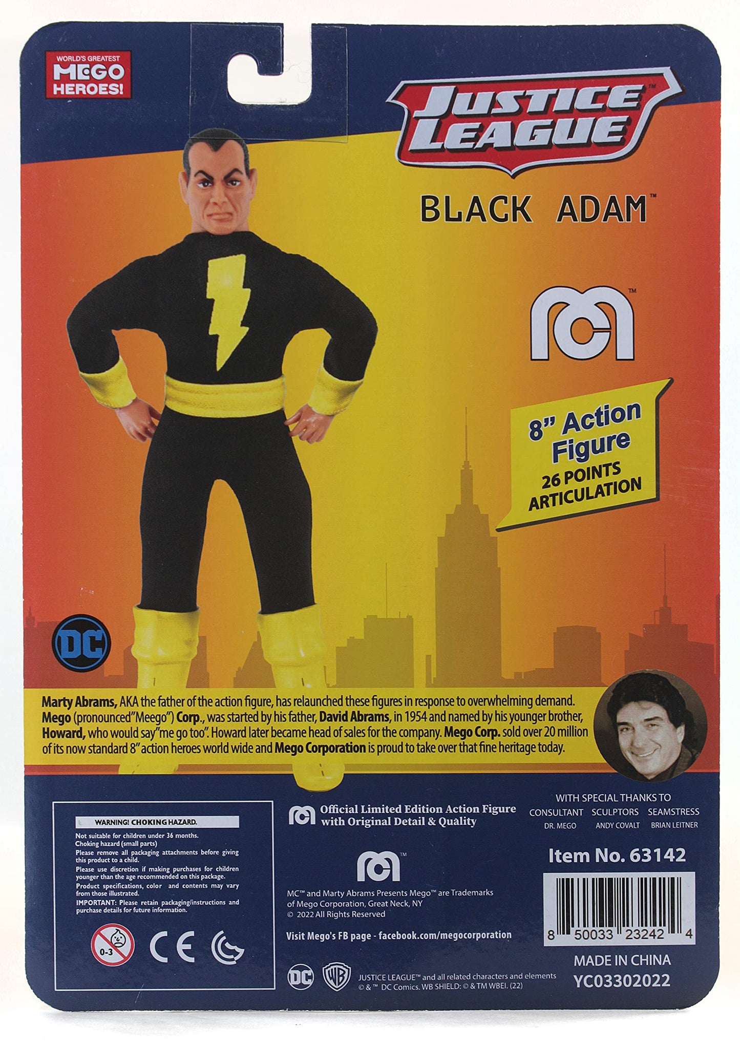 Mego Corporation Dc: Black Adam 8-Inch Action Figure