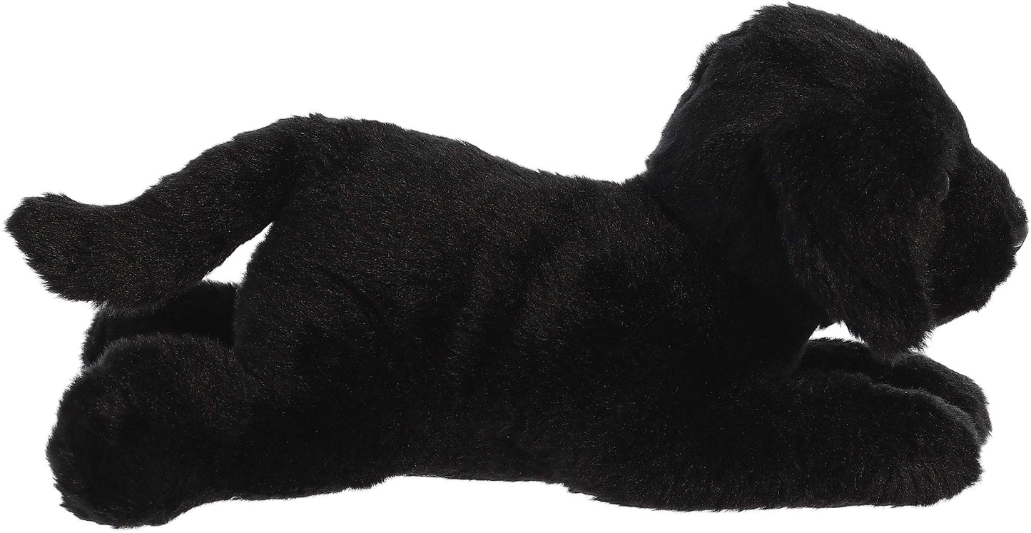 Aurora® Black Labrador Stuffed Animal - 12 Inches, Polyester, Adorable Flopsie™ - Playful Ease - Model 31599