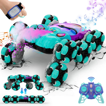 SAUFTTI 8WD Gesture Sensing Stunt Rc Cars Toys for Kids Age 6-13, Hand Controlled Stunt Car, 2.4Ghz Double-Sided Drift Stunt Car