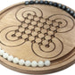Surakarta Board Game - 9.5'' Roundabouts - Congkak - Sungka - Ayoayo - Adi -Traditional Marbles Games - Infinity Checkers - Made