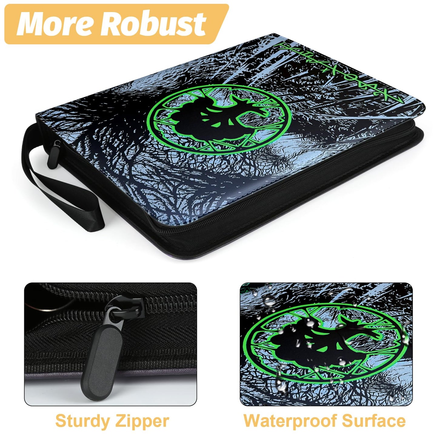 MTGPRO 9 Pocket Card Binder  720 Double Sided Pocket Trading Card Binder  enhanced PU Card Collector Album Card Folder for MTG/YGO/PTCG/Game Cards(Green)