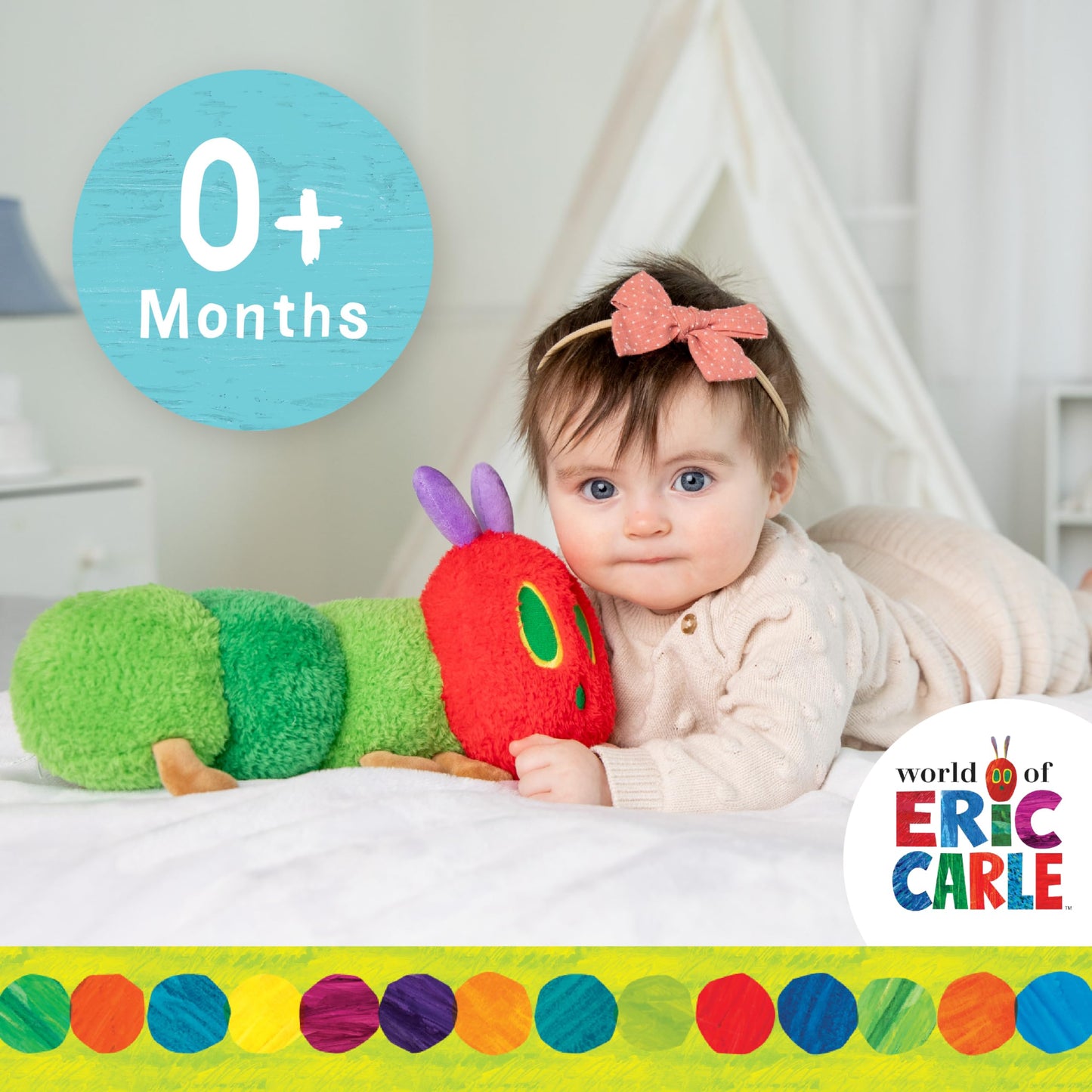 KIDS PREFERRED Eric Carle Very Hungry Caterpillar Cuteeze Extra Soft Plush Stuffed Animal Toy for Baby and Toddler Boys and Girl