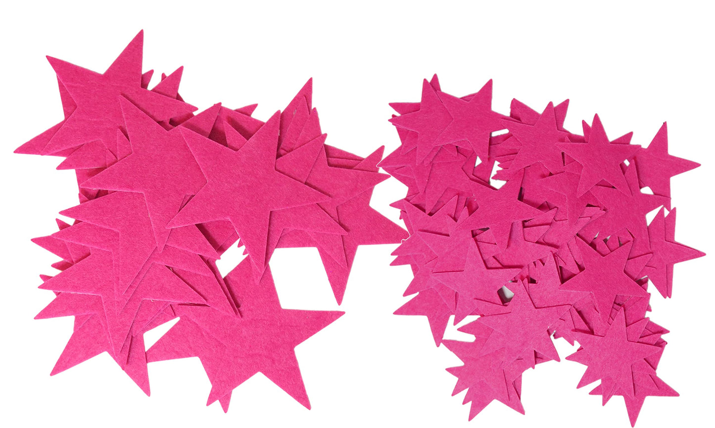 Playfully Ever After 1.5 and 3 inch Combo Size Felt Star Stickers 46pc (Pink)