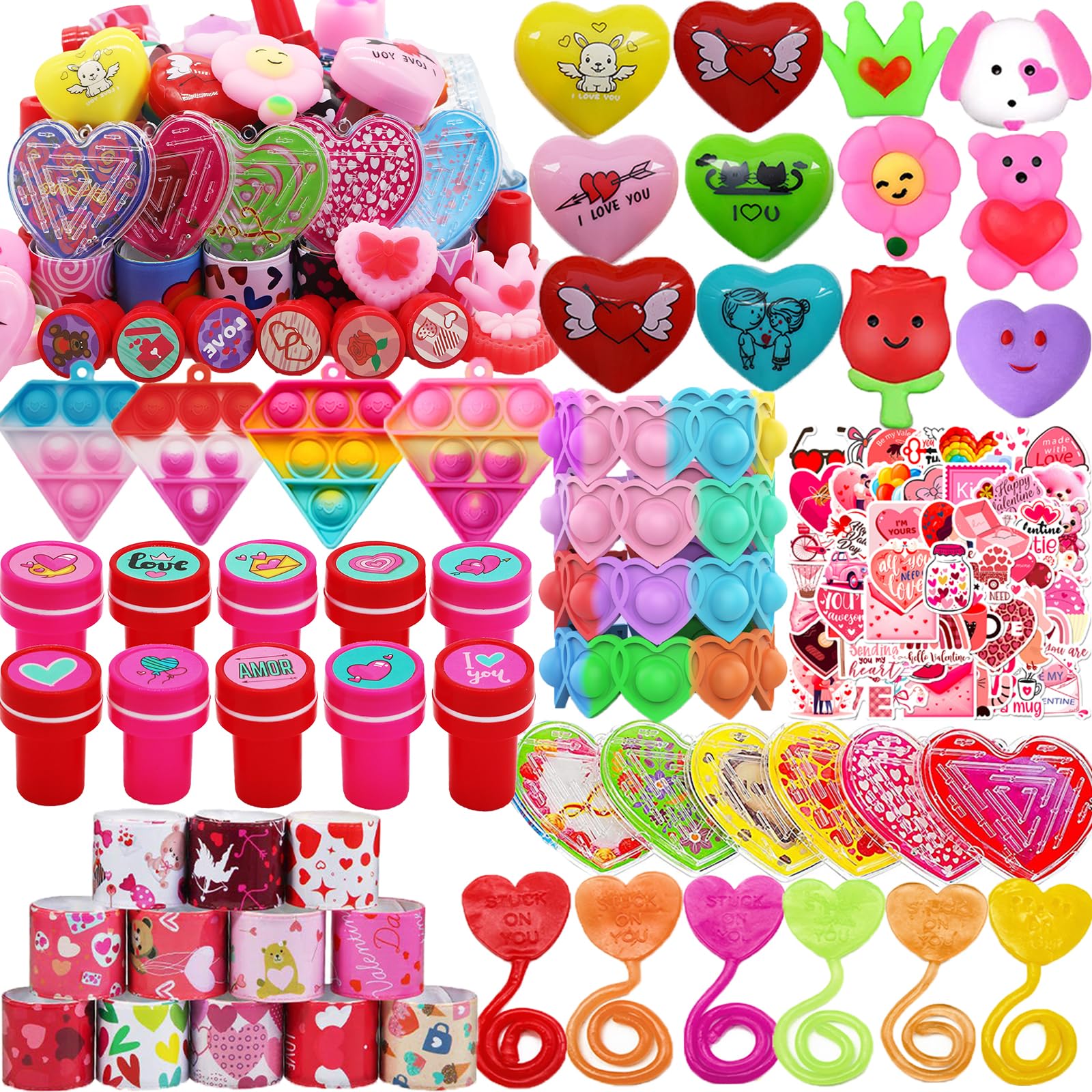 Taulaap 108 PCS Valentines Day Party Favors for Kids Boy Girl, Treasure Box Toys, Pinata Filler Goodie Bag Stuffers, School Clas