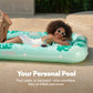 SLOOSH Inflatable Tanning Pool Lounger Float  70 x 46 Pool Floats mature-themed with Pillow  4 in 1 Suntan Tub Raft Floatie Sunbathing Bed Lounge for Water Blow Up Kids Ball Pit Party Gifts  L-Aqua Blue