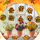 QOUBAI 32 Sets Fall Scarecrow Suncatchers Craft Kit DIY Window Stained Glass Effect Autumn Scarecrow Paper Crafts Home School Cl