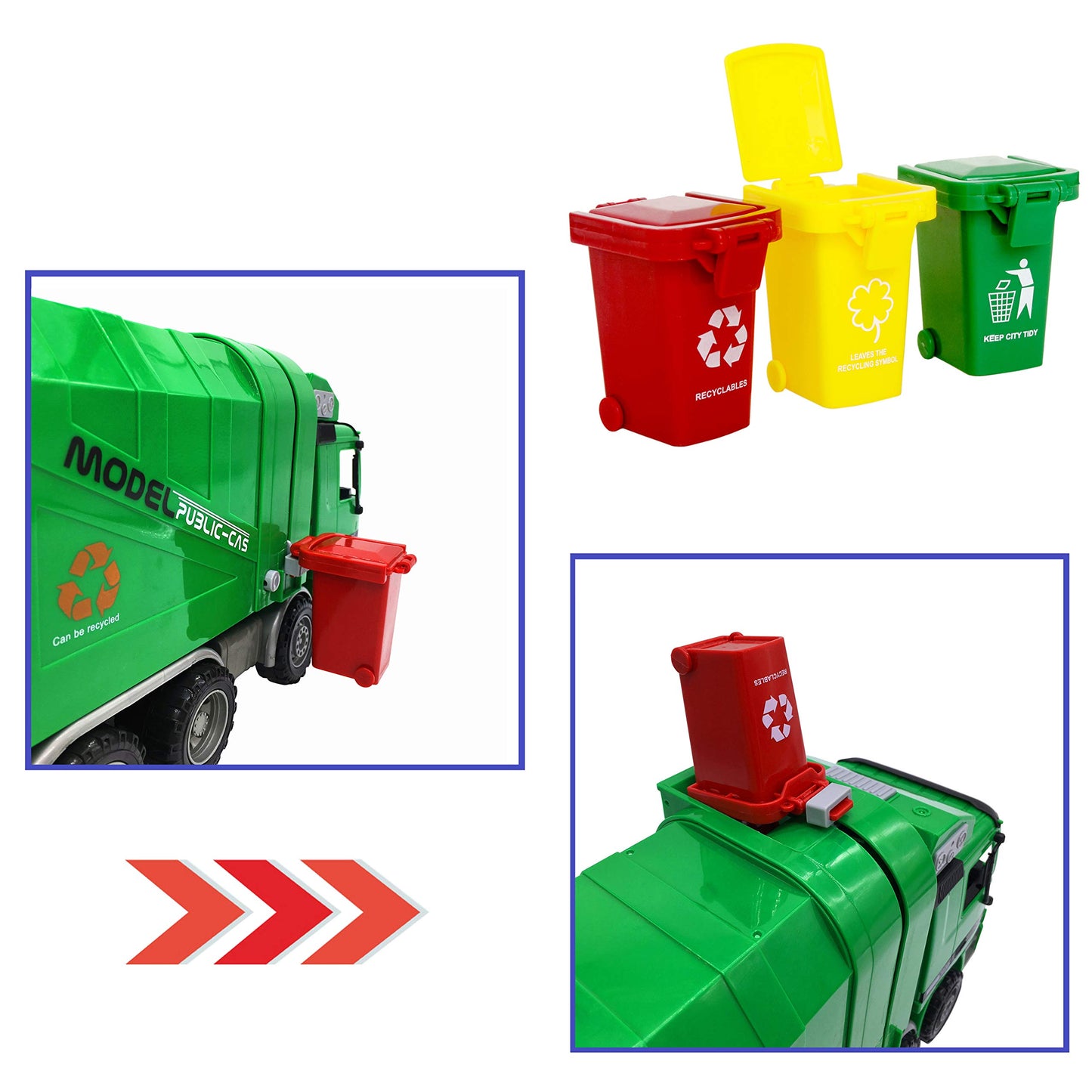 Nunkitoy Trash Can Toy,Garbage Truck'S Trash Cans, Mini Curbside Vehicle Garbage Bin Trashcan Great For Kids Toddlers (2 Inches)