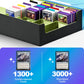Uaono Card Storage Box For Trading Cards, 2400+ Mtg Commander Deck Box With 24Pcs Colorful Divider, Card Case Fits For Magic Tcg Ptcg Game Cards(Black&Lemon Green)