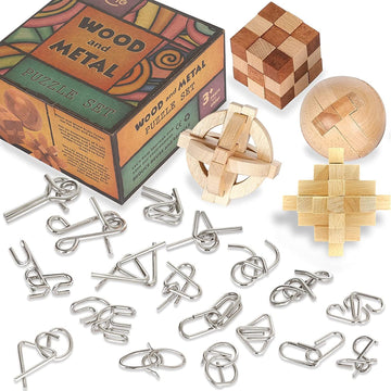 Brain Teasers Metal Puzzles For Kids & Adult 22Pack, Mind, Logic And Iq Game Test Toy For Teens, Disentanglement 3D Coil Cast Wire Chain Intelligence Toy For Party & Office, Puzzle Travel Games(Hard)