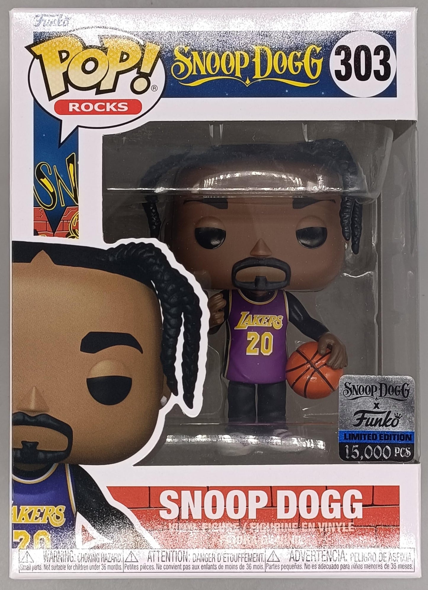Funko Snoop Dogg Vinyl Figure - Purple Lakers Jersey Exclusive, Multicolor, Model 889698693615