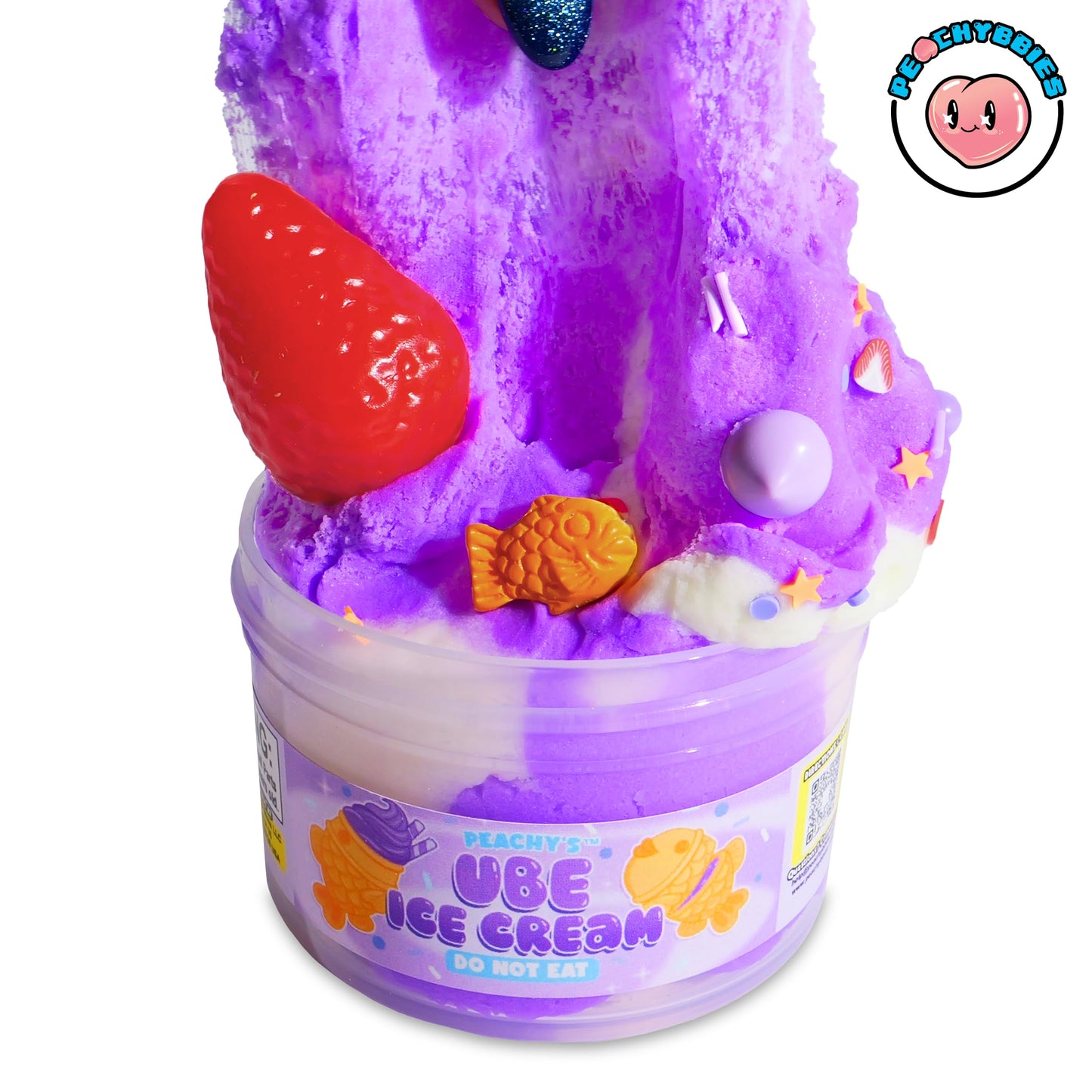 Peachybbies Ube Ice Cream Cloud Slime - Made in USA enhanced  100% Authentic  7 oz  Scented for Kids  ASMR  Slime Charms  Fidget Toys