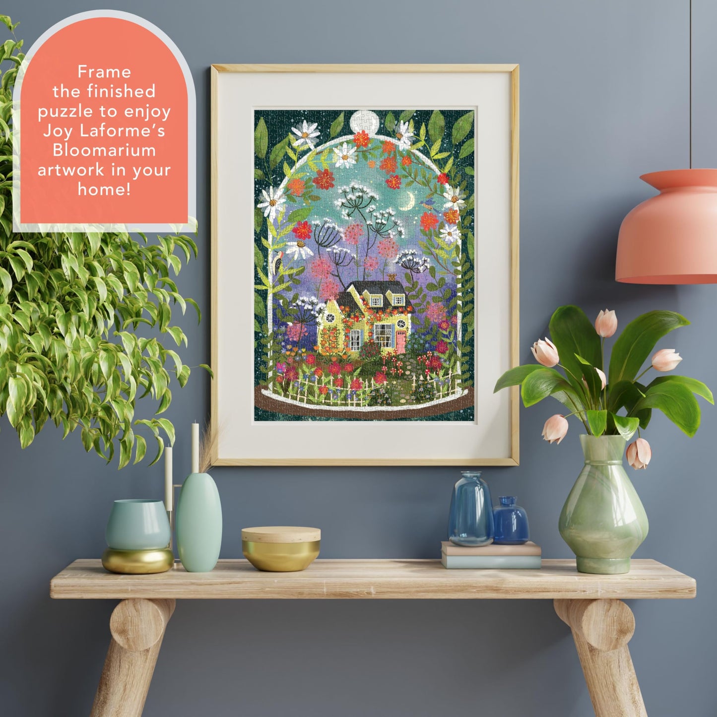 Galison Bloomarium – 1000 Piece Joy Laforme Jigsaw Puzzle Featuring Beautiful Artwork Of A Cozy Cottage Encased In A Blooming Terrarium