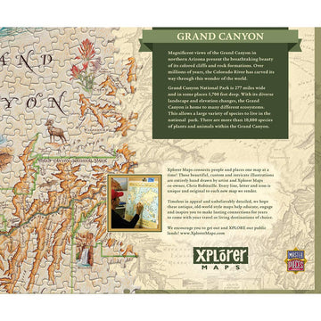 MasterPieces Xplorer Maps 1000 Puzzles Collection - Grand Canyon Map 1000 Piece Jigsaw Puzzle