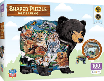 Masterpieces 100 Piece Shaped Jigsaw Puzzle For Kids - Forest Friends - 14''X19''