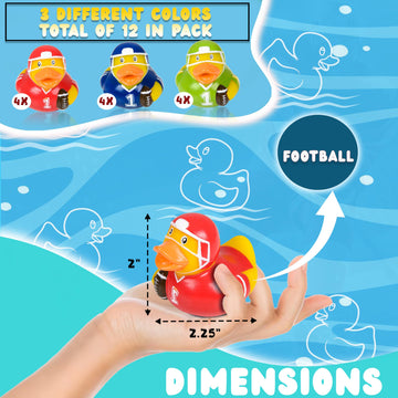 Forest & Twelfth Sports-Themed Rubber Duckies - Multicolor, Rubber, Small, Unisex, 2'' Sports Mini Ducks (Hockey, Baseball, Foot