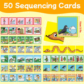 Hughush Sequencing Cards,Sequence Board Game For Kids,Story Storytelling,Speech Therapy Toys Materials For Autism,Social Skills,